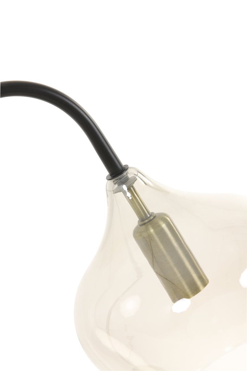 Rakel Floor Lamp - Matt Black & Smoked Finish