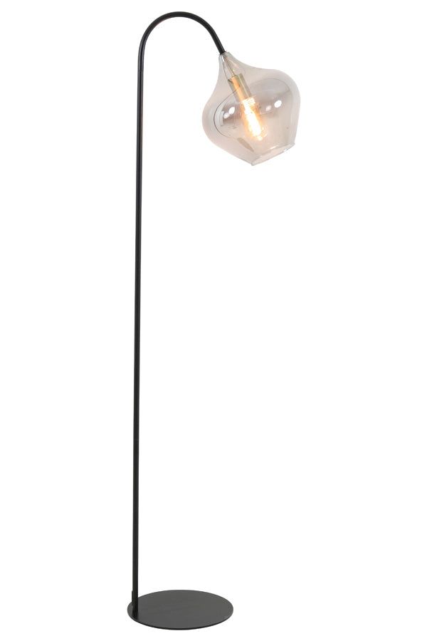 Rakel Floor Lamp - Matt Black & Smoked Finish