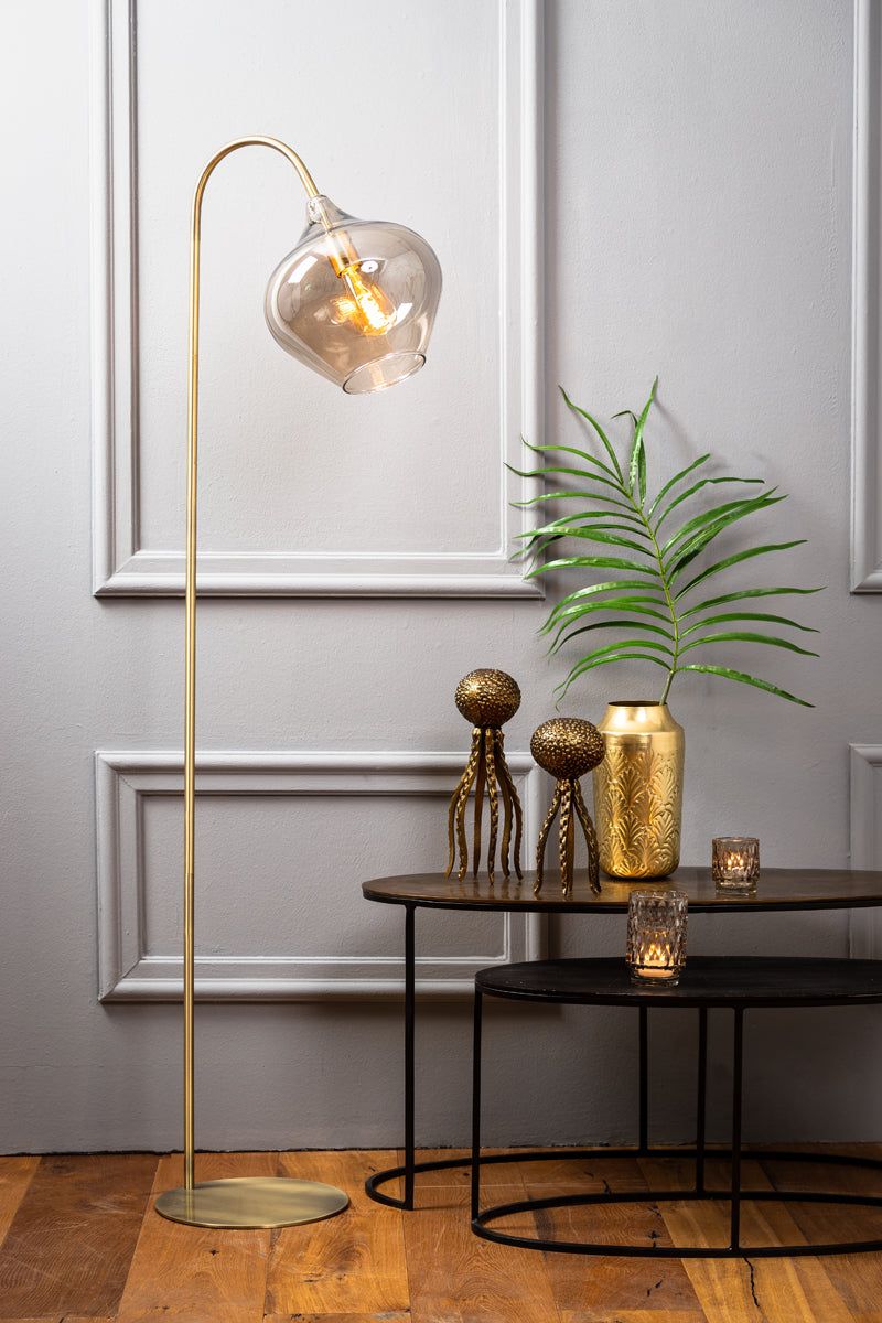 Rakel Floor Lamp - Antique Bronze & Smoked Finish