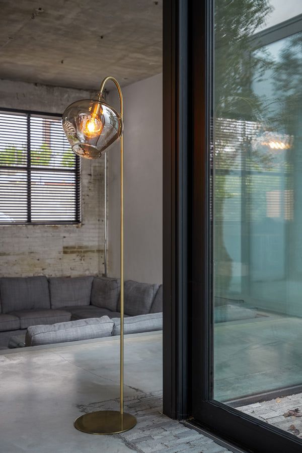 Rakel Floor Lamp - Antique Bronze & Smoked Finish