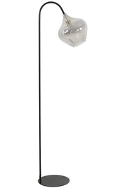 Rakel Floor Lamp - Matt Black & Smoked Finish