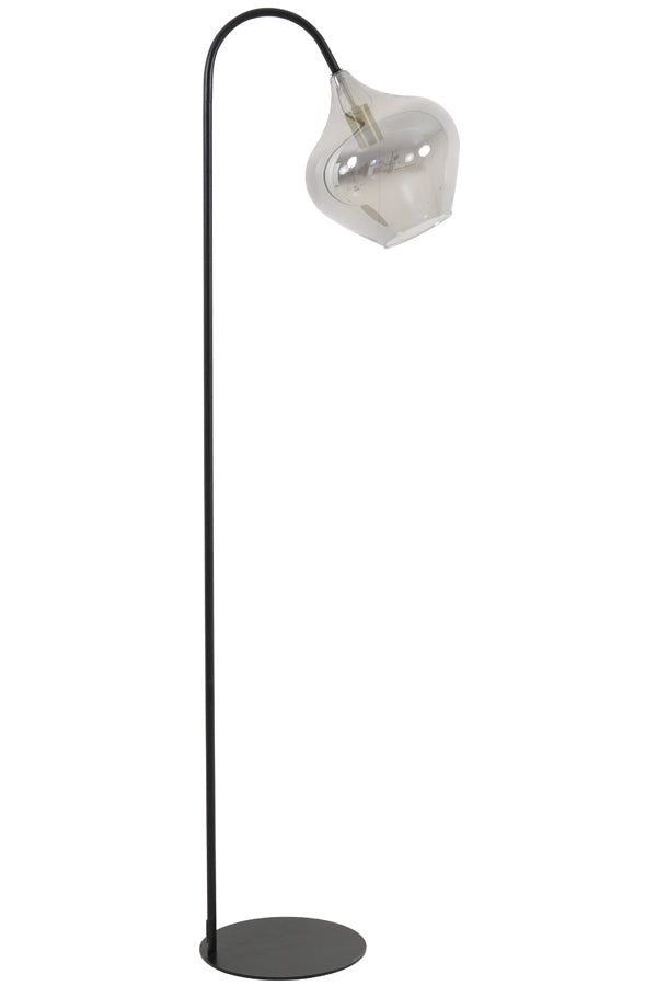 Rakel Floor Lamp - Matt Black & Smoked Finish