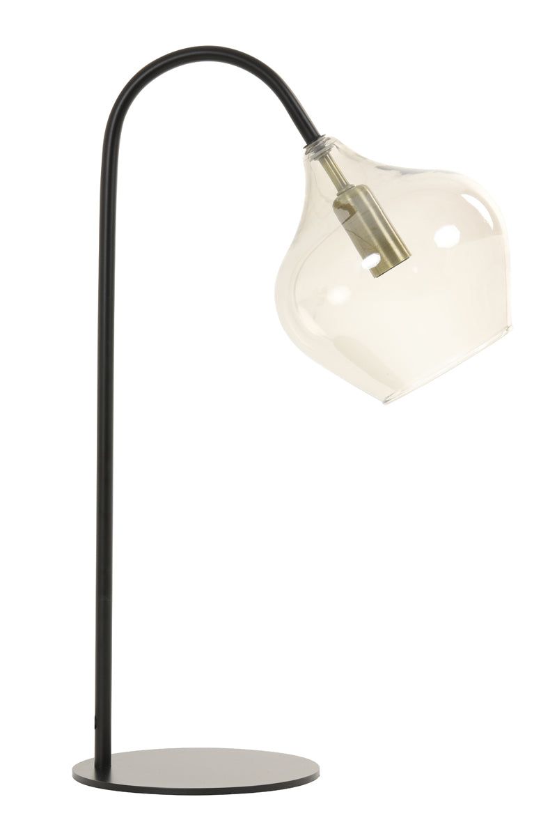 Rakel Table Lamp - Matt Black & Smoked Finish