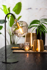 Rakel Table Lamp - Matt Black & Smoked Finish