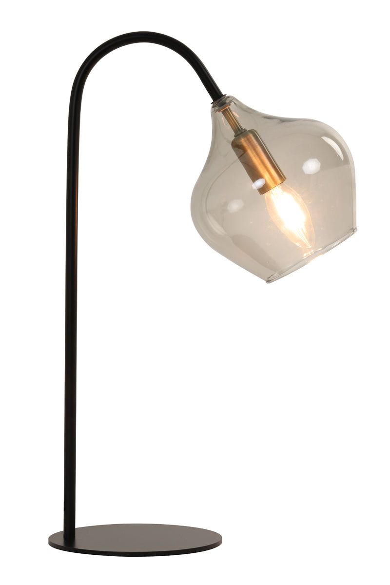 Rakel Table Lamp - Matt Black & Smoked Finish