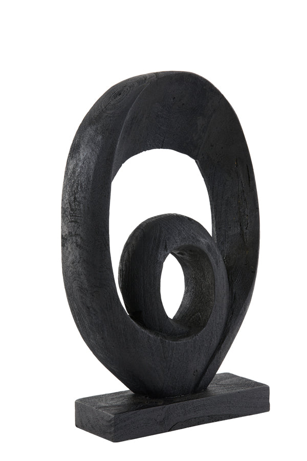 Randa Small Ornament - Matt Black Wood Finish