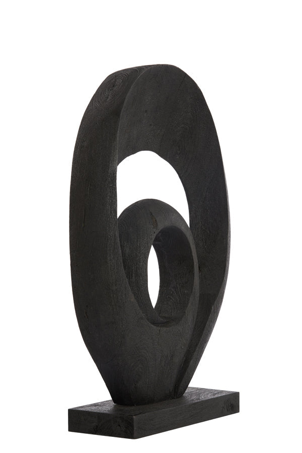 Randa Large  Ornament - Matt Black Wood Finish