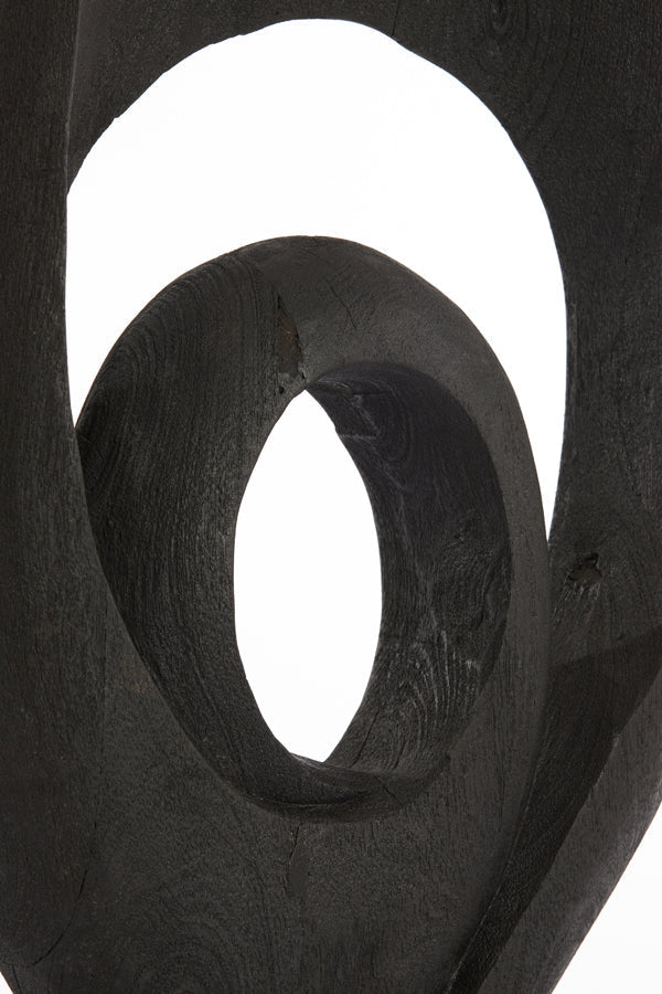 Randa Large  Ornament - Matt Black Wood Finish