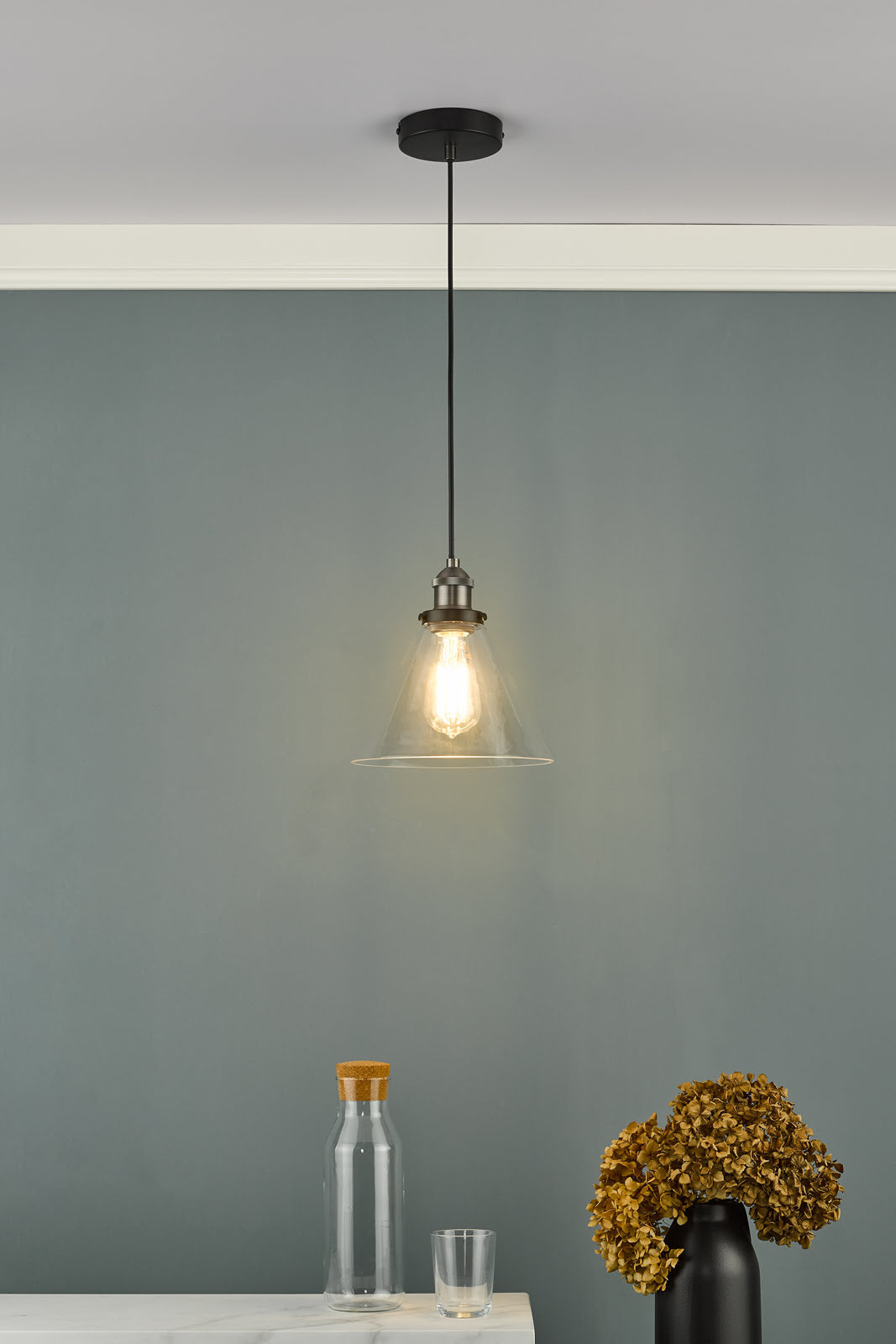 Ray 1 Light Pendant -  Antique Brass/Antique Nickel Finish