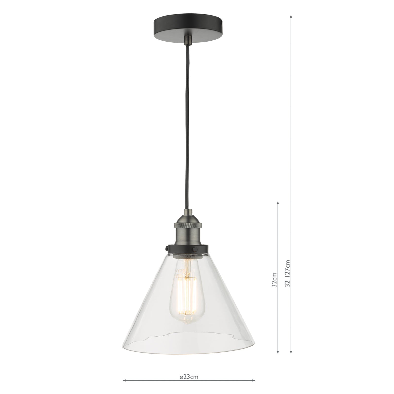 Ray 1 Light Pendant -  Antique Brass/Antique Nickel Finish