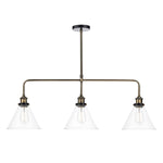 Ray 3 Light Kitchen Light Antique Brass/ Antique Nickel Clear Glass