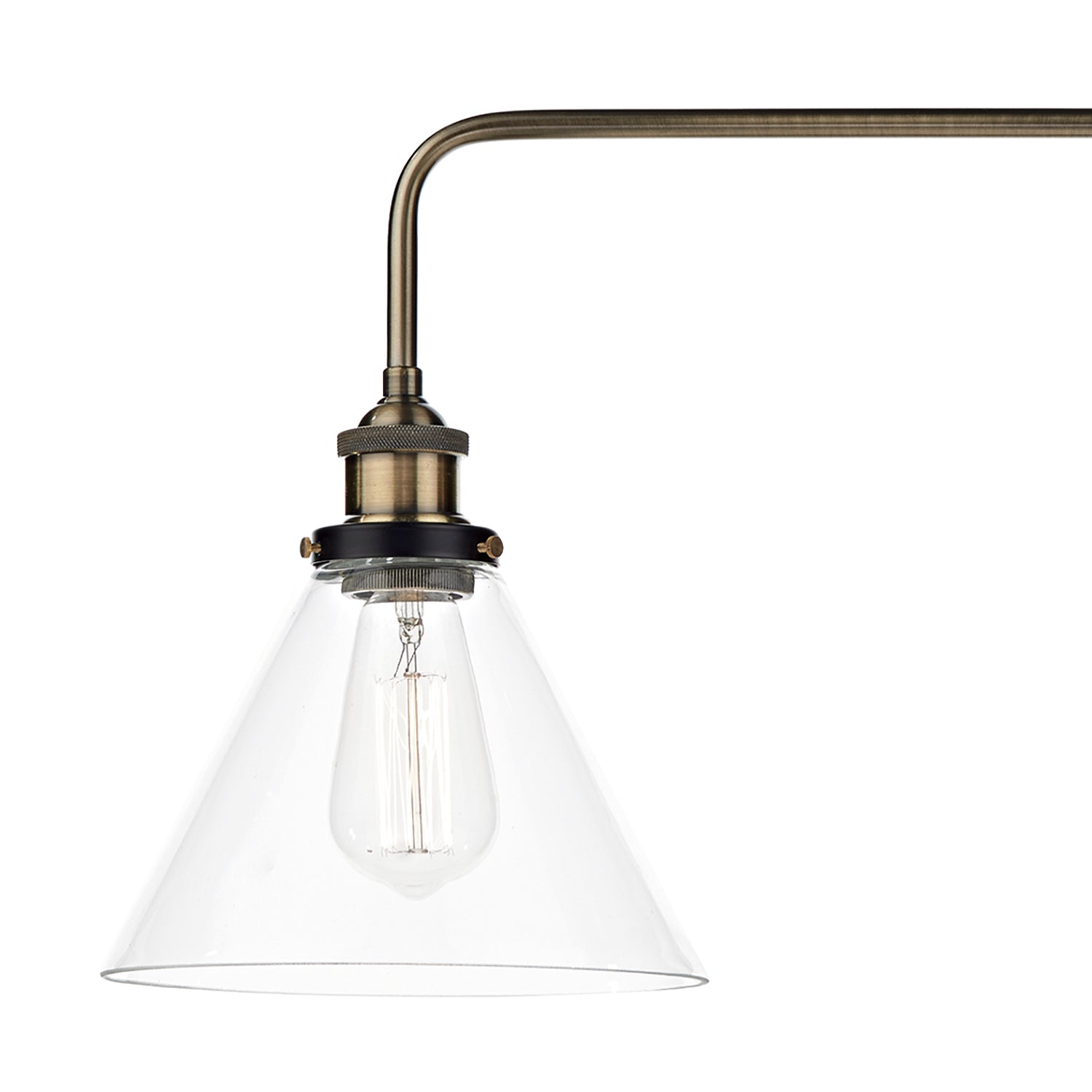 Ray 3 Light Kitchen Light Antique Brass/ Antique Nickel Clear Glass