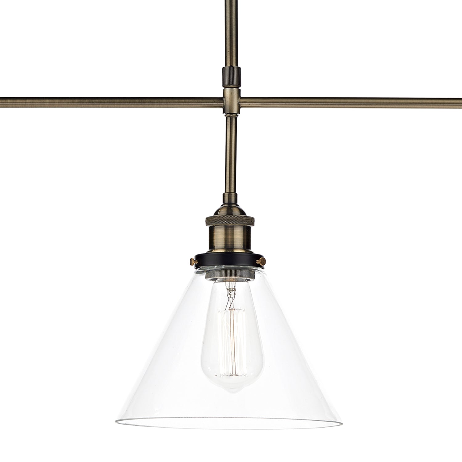 Ray 3 Light Kitchen Light Antique Brass/ Antique Nickel Clear Glass