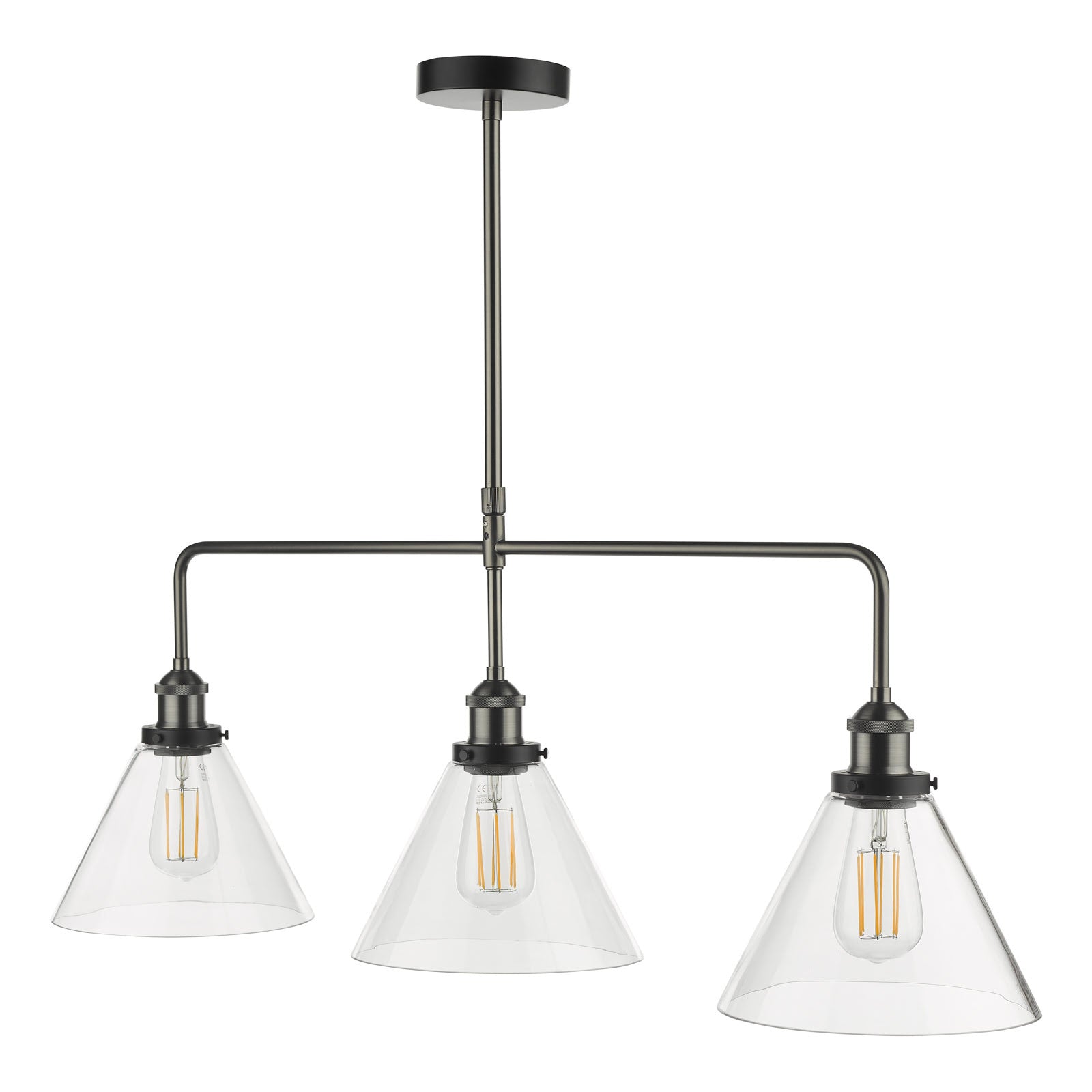 Ray 3 Light Kitchen Light Antique Brass/ Antique Nickel Clear Glass