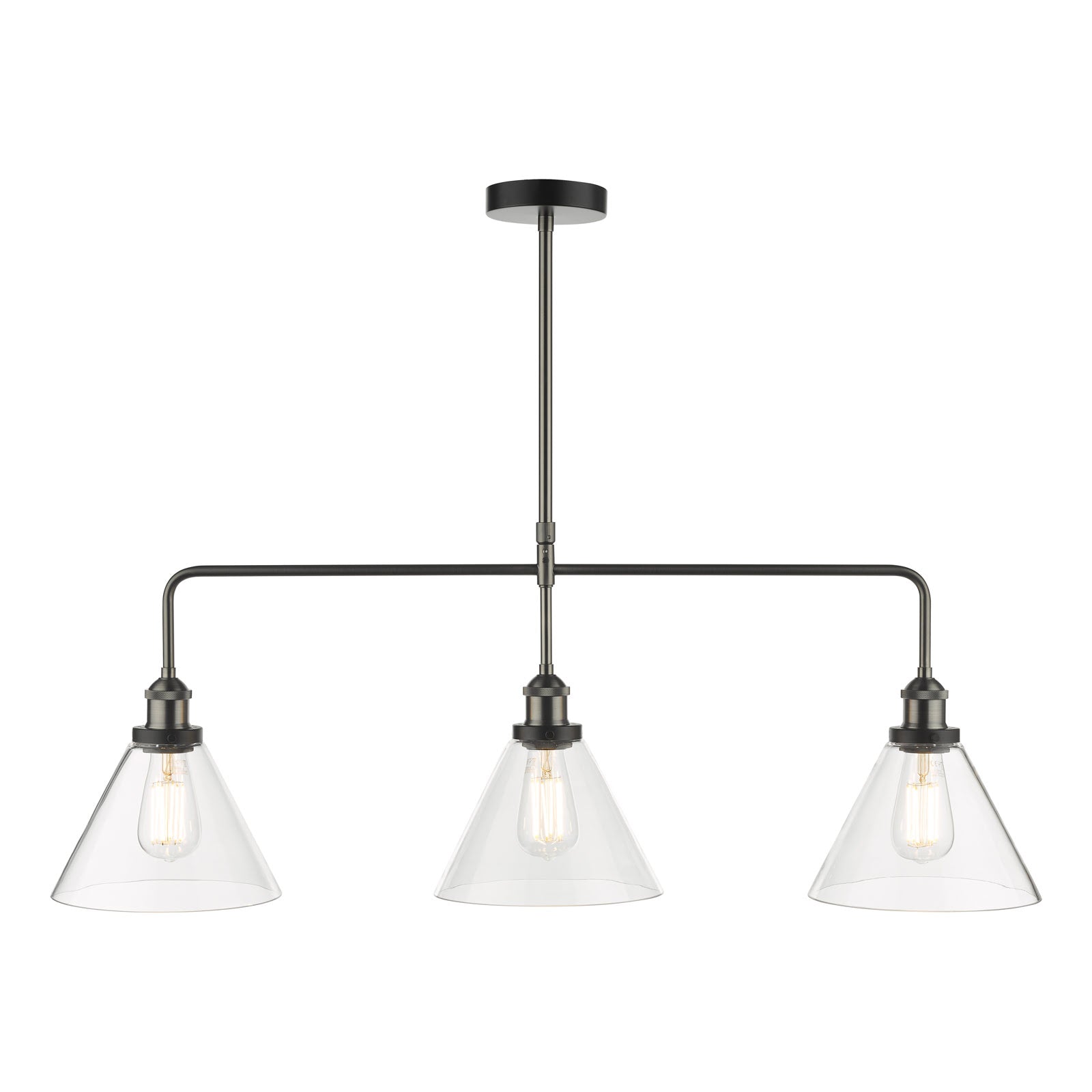 Ray 3 Light Kitchen Light Antique Brass/ Antique Nickel Clear Glass