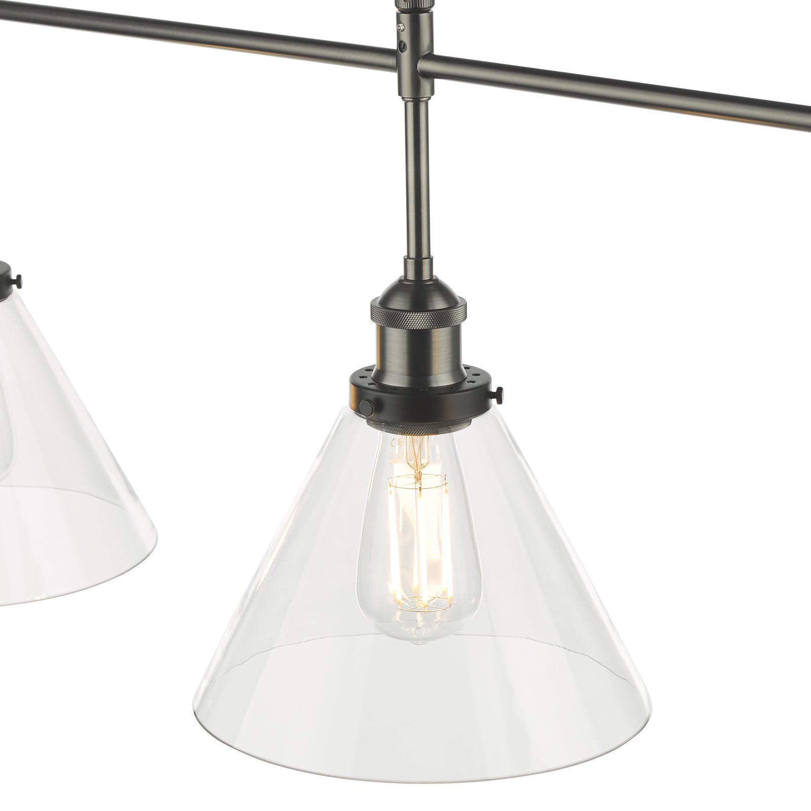 Ray 3 Light Kitchen Light Antique Brass/ Antique Nickel Clear Glass