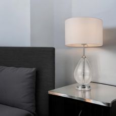 Rayna Crystal Table Lamp- Antique Brass/ Polished Chrome