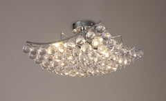 Rayne Flush Ceiling Lamp With Acrylic Spheres, 4 Light E14 Polished Chrome Finish