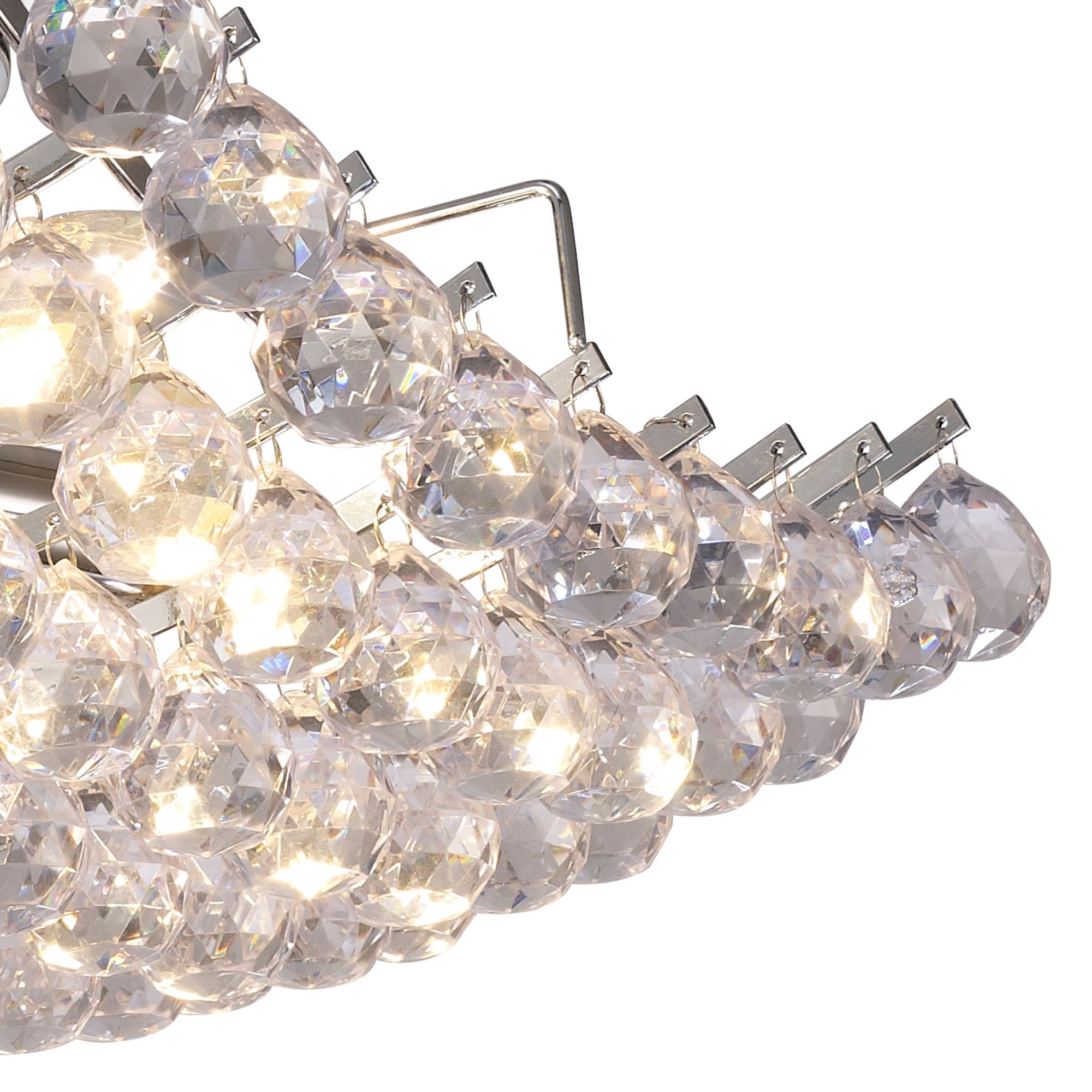 Rayne Flush Ceiling Lamp With Acrylic Spheres, 4 Light E14 Polished Chrome Finish