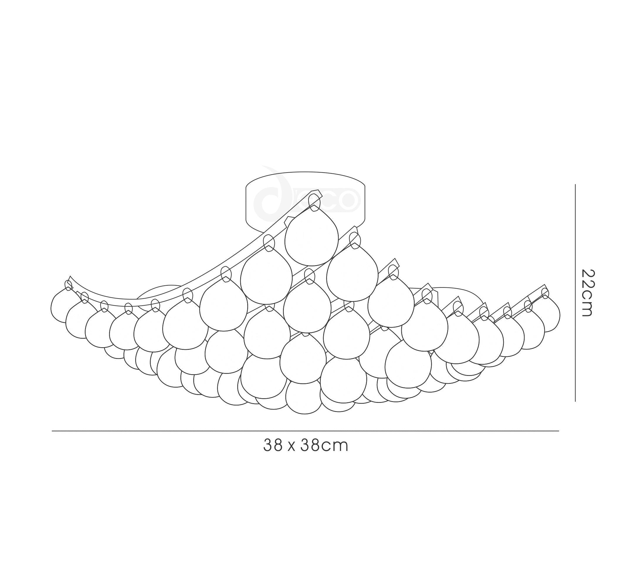 Rayne Flush Ceiling Lamp With Acrylic Spheres, 4 Light E14 Polished Chrome Finish