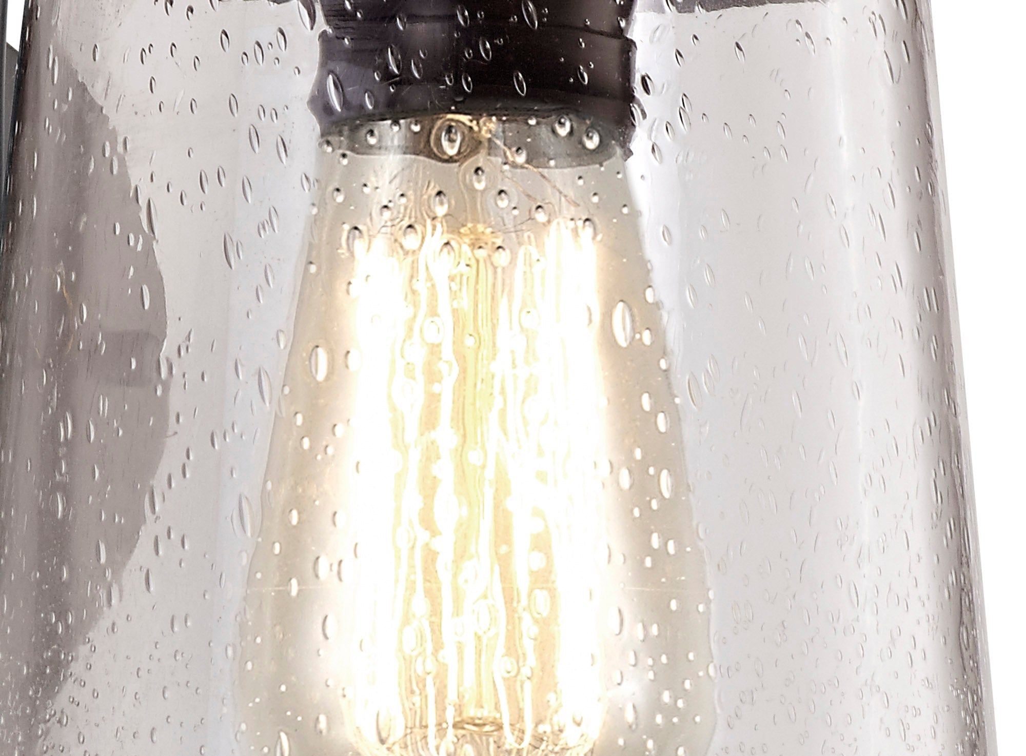 Razor Wall Lamp, 1 x E27, Black/Gold With Seeded Clear Glass, IP54, 2yrs Warranty