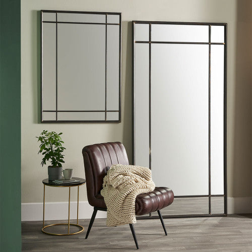 Rectangular Wall & Floor Mirror - Antique Bronze Metal Finish