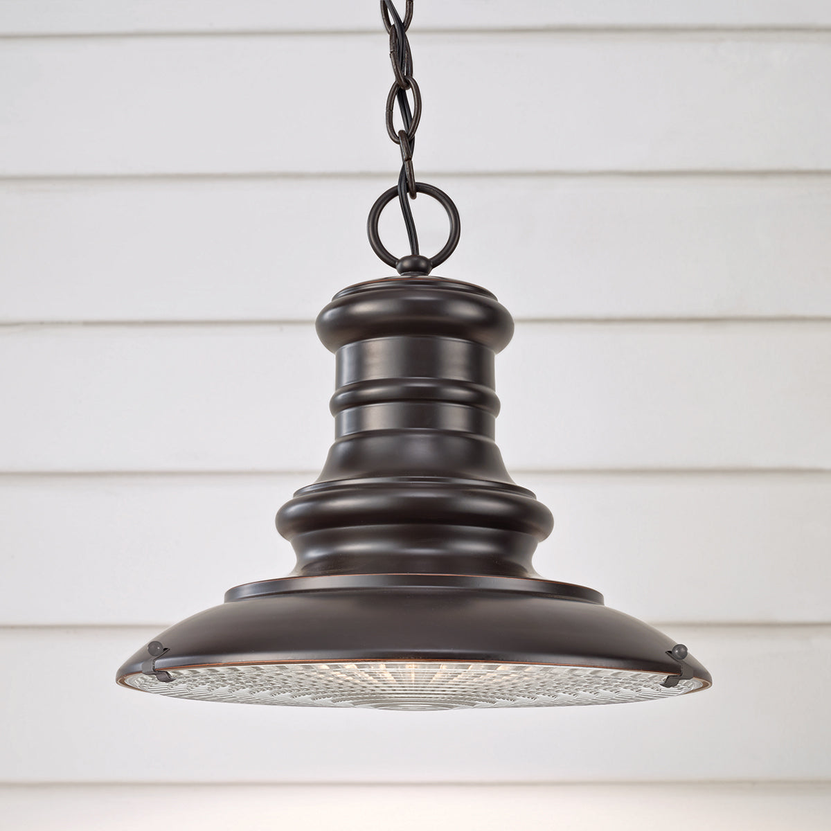 Redding Station Medium Chain Lantern – Restoration Bronze Finish