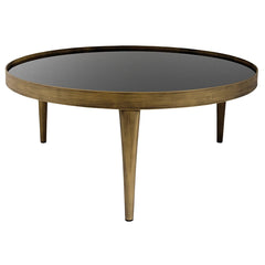 Reese Large Table -Antiqued Frame/Legs & Black Smoked Glass Finish