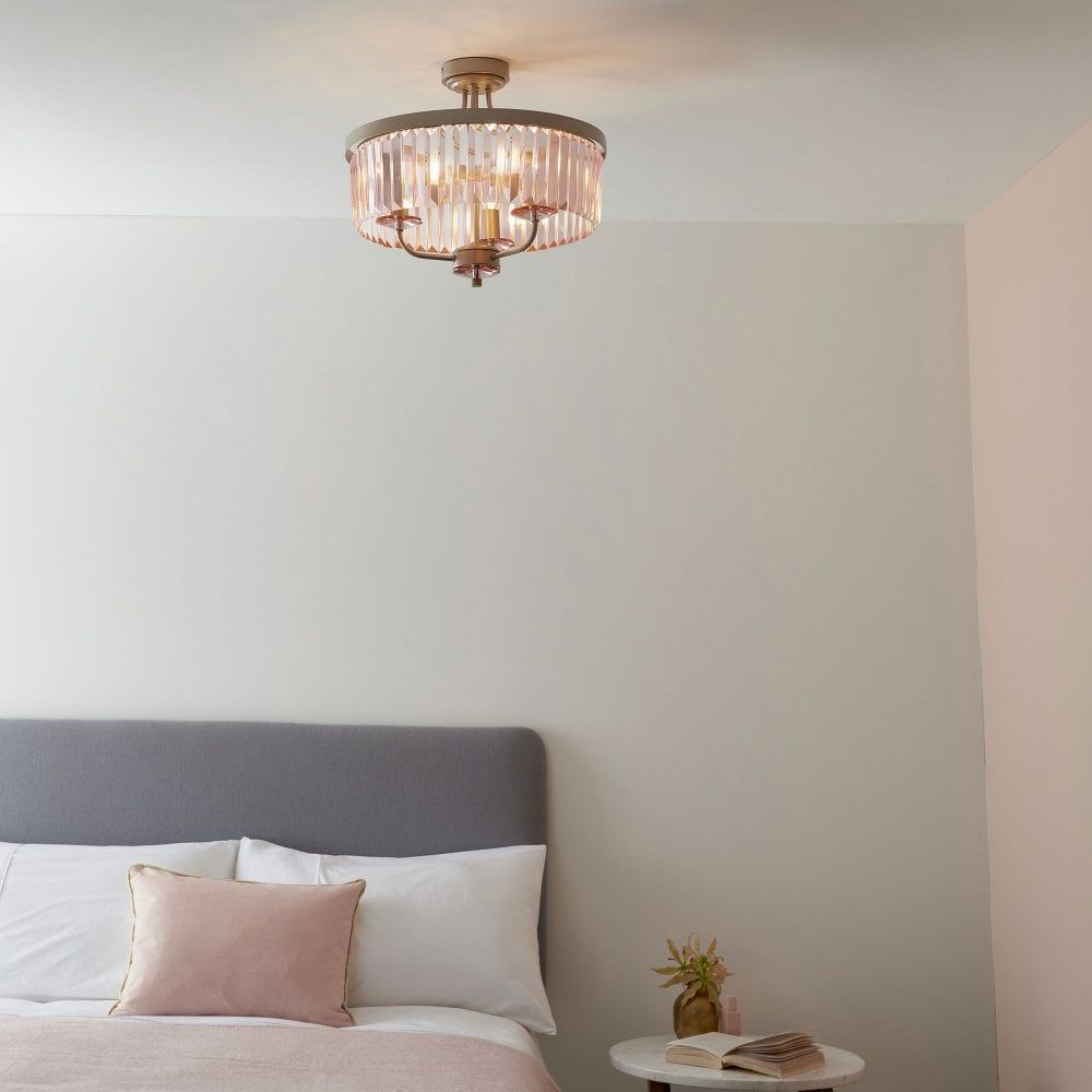 Regina Semi Flush Ceiling Light - Various Colours - Cusack Lighting
