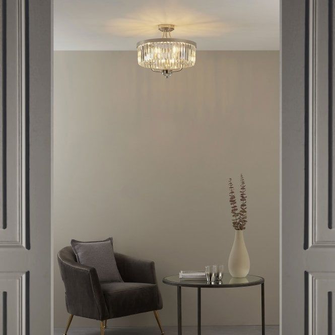 Regina Semi Flush Ceiling Light - Various Colours - Cusack Lighting