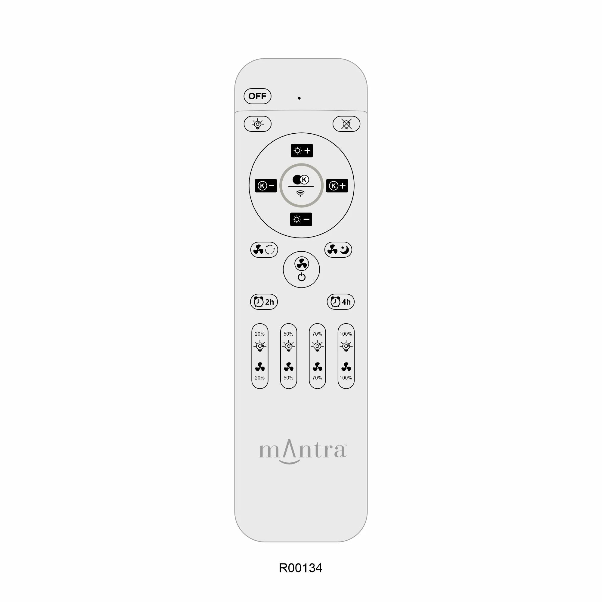 Turbo LED Fan Remote Control - Black/White