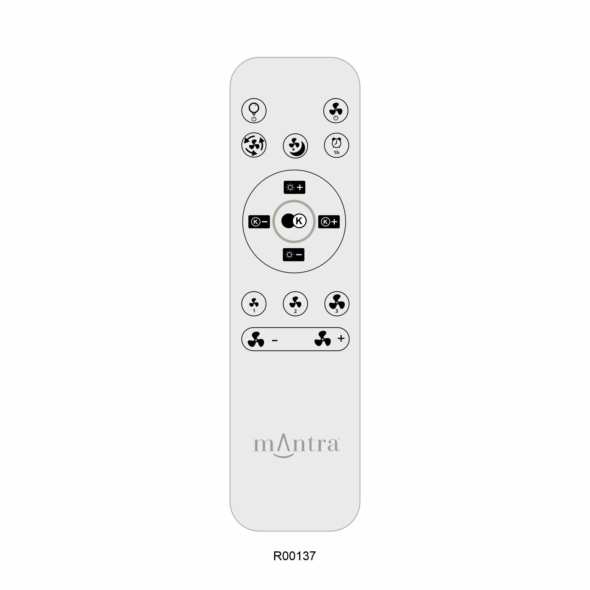 Ocean LED Fan Remote Control - Black/White