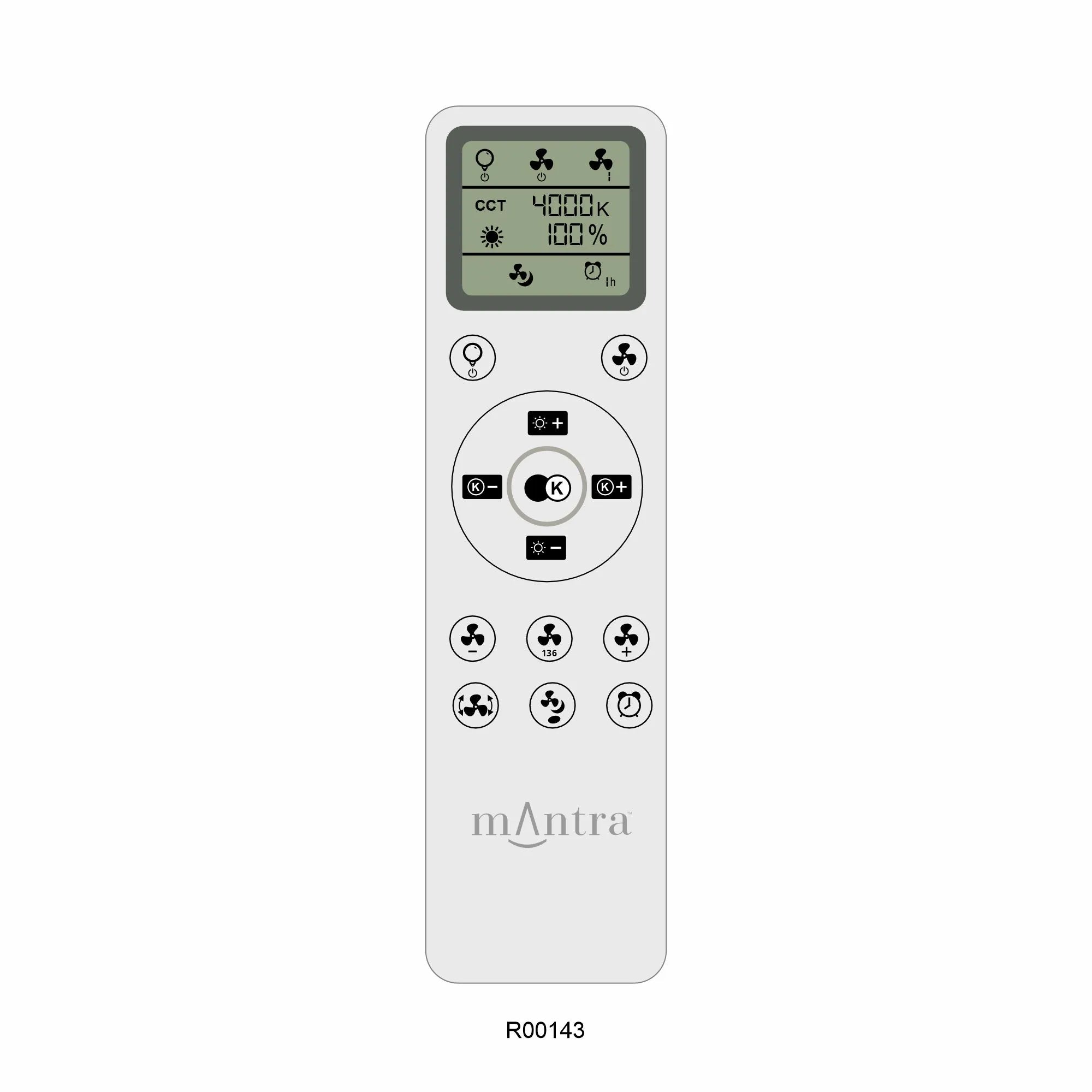 Flowers LED Fan Light W/ Remote Control - Black/White