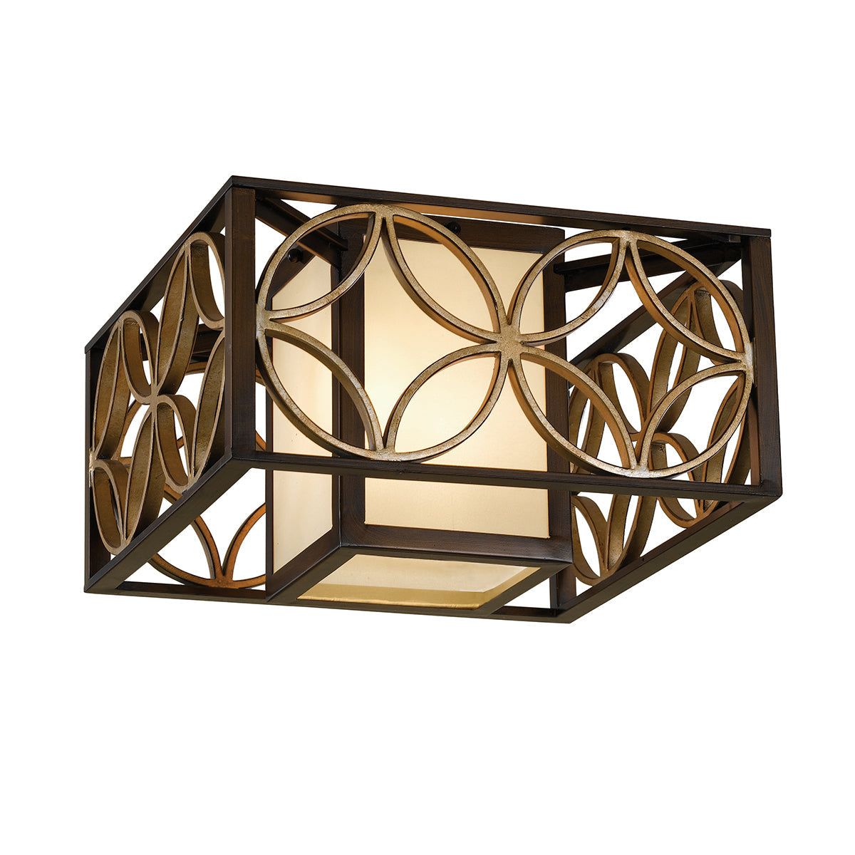 Remy 2L Flush Ceiling Light - Heritage Bronze/Parissiene Gold Finish