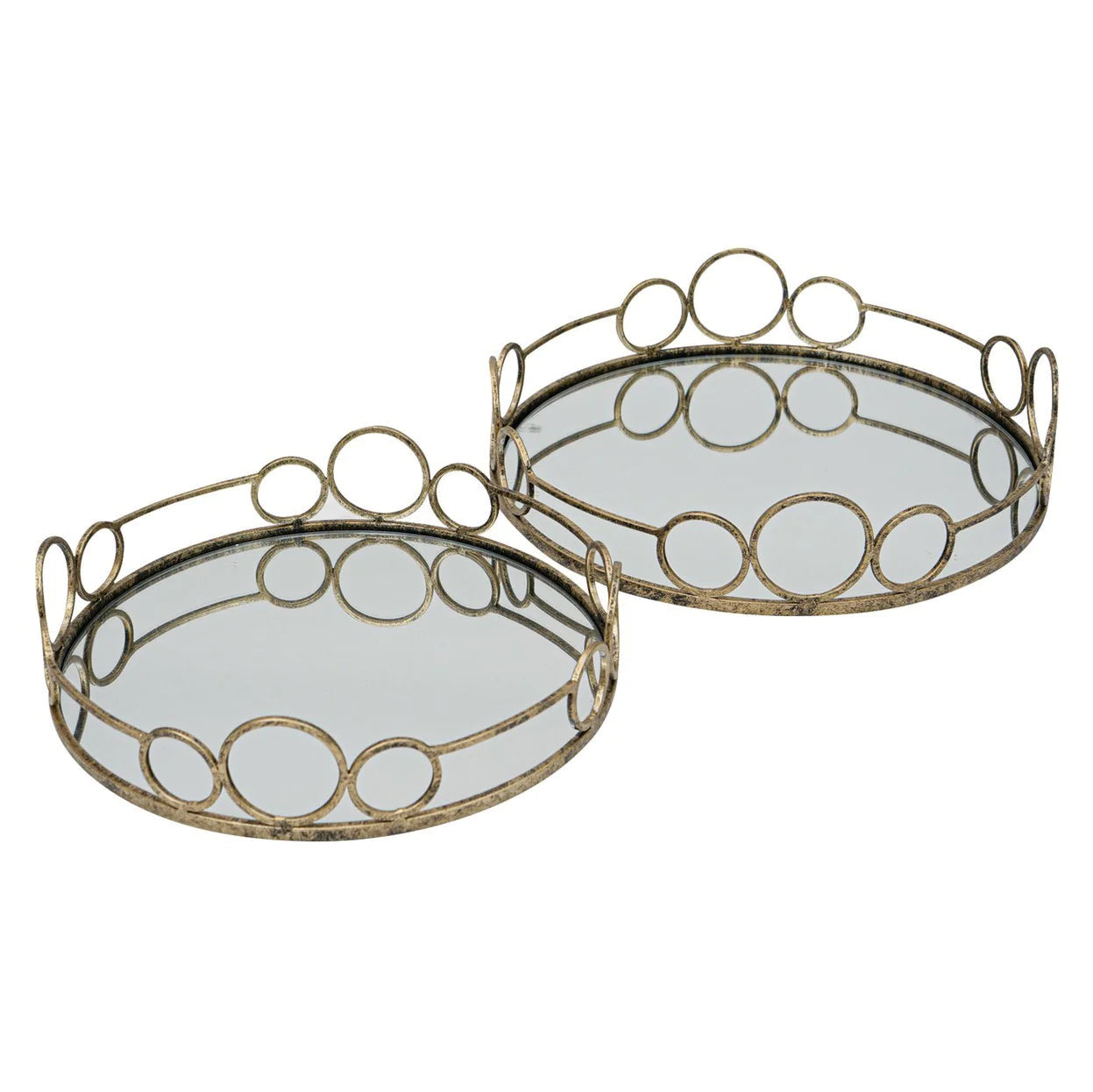 Remy Trays (Set of 2) - Antique Gold Finish
