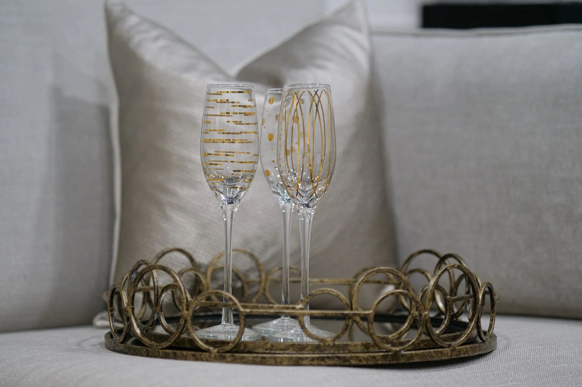 Remy Trays (Set of 2) - Antique Gold Finish