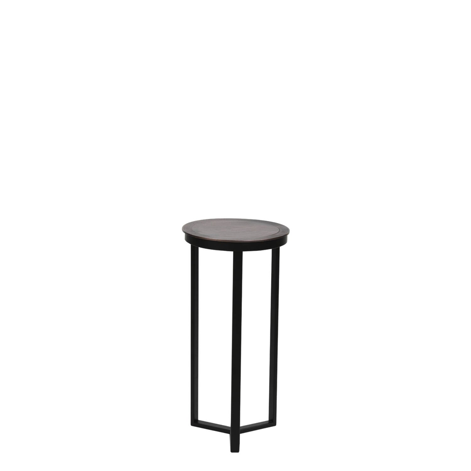 Retiro Small Pillar Side Tables - Antique Copper Finish
