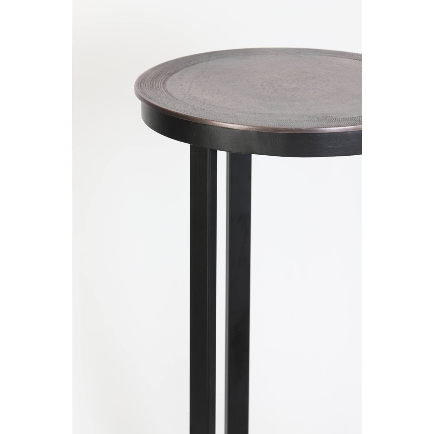 Retiro Small Pillar Side Tables - Antique Copper Finish