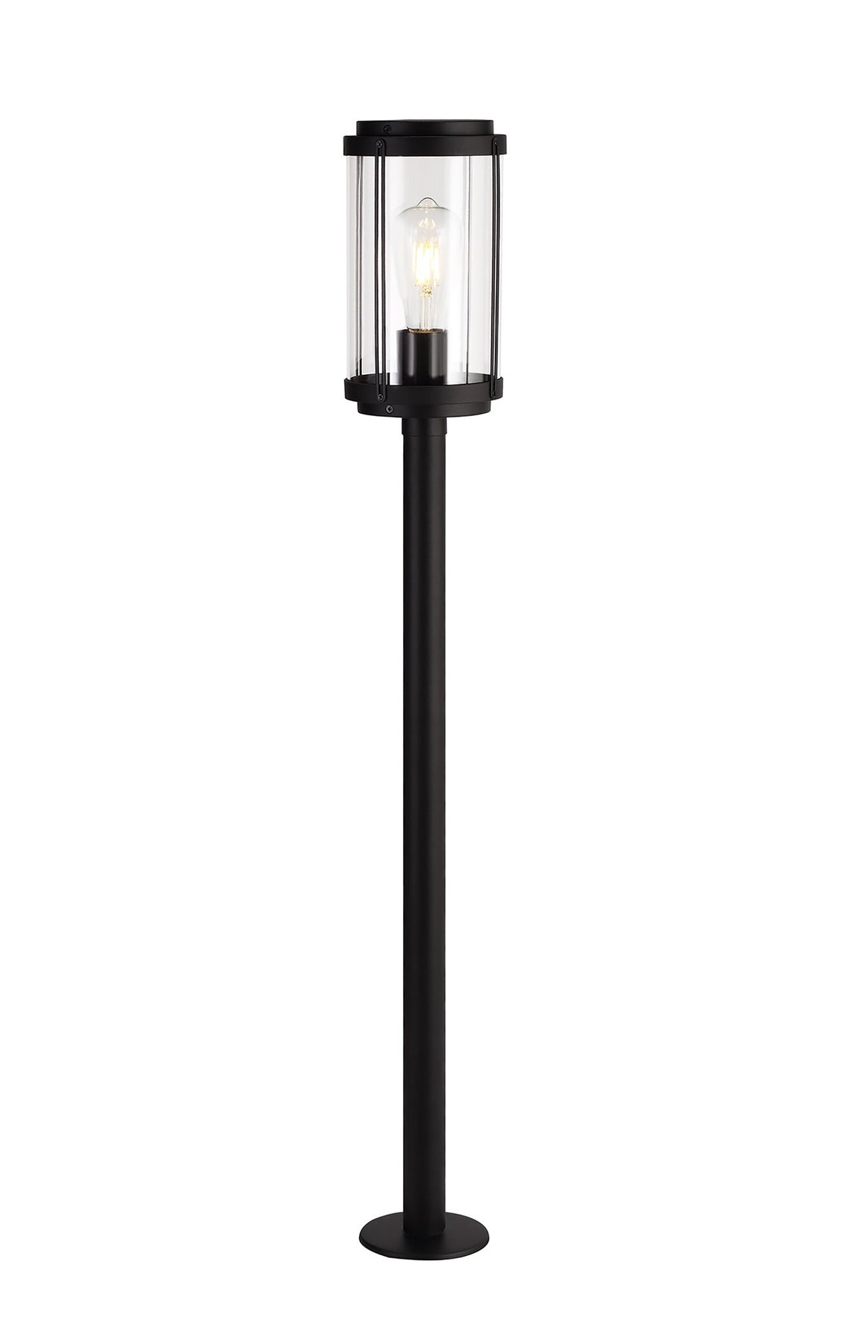 Reva Tall Post, 1 x E27, IP44, Black/Clear