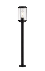 Reva Tall Post, 1 x E27, IP44, Black/Clear