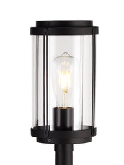 Reva Tall Post, 1 x E27, IP44, Black/Clear