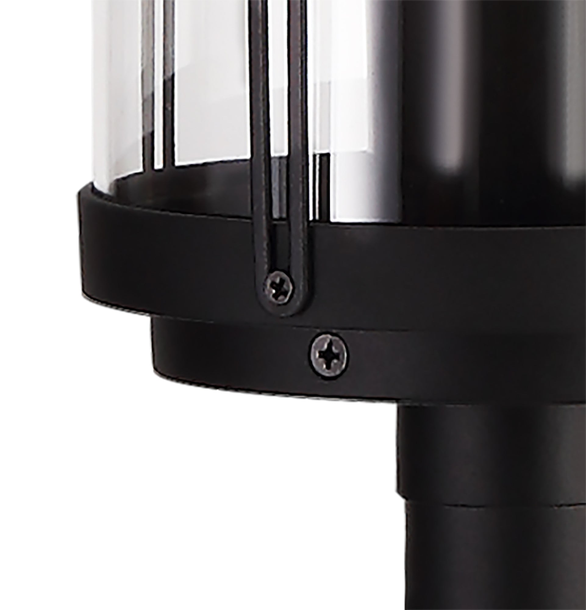 Reva Tall Post, 1 x E27, IP44, Black/Clear