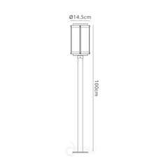 Reva Tall Post, 1 x E27, IP44, Black/Clear