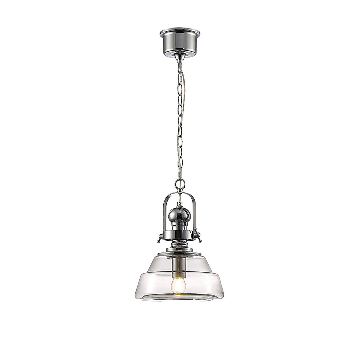 Reyna 1Lt Pendant - Polished Chrome/Clear Glass - Various Sizes