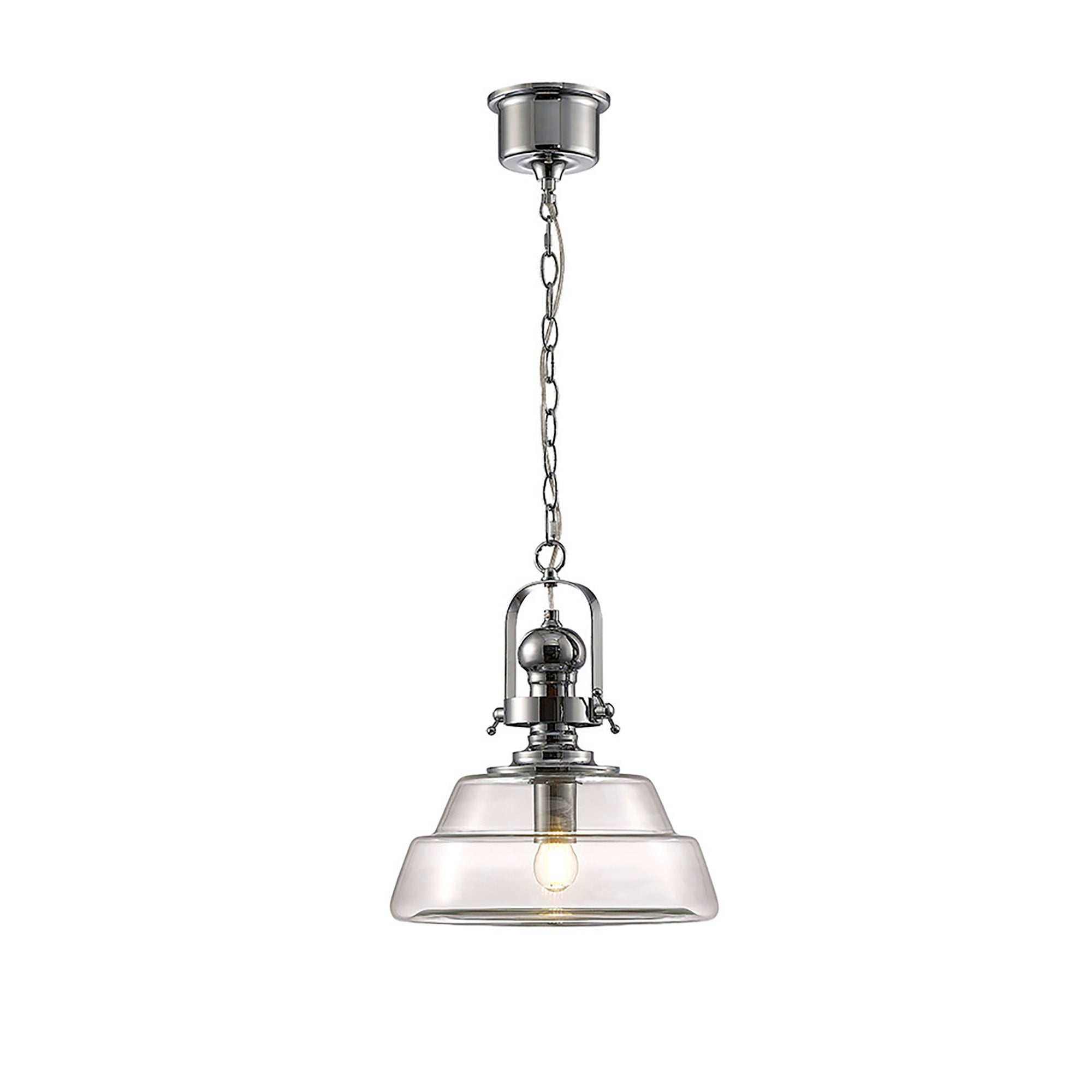 Reyna 1Lt Pendant - Polished Chrome/Clear Glass - Various Sizes