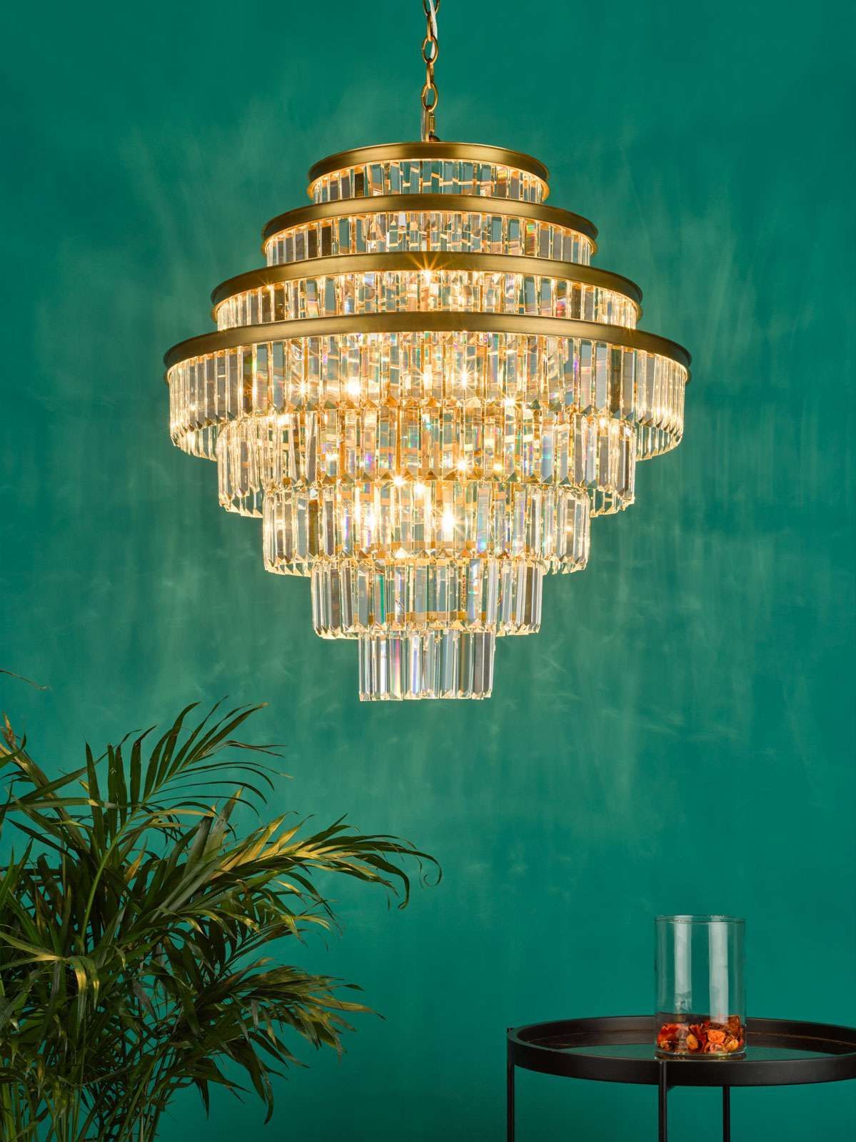 Rhapsody 12Lt Chandelier Ceiling Light - Bronze & Crystal IP20