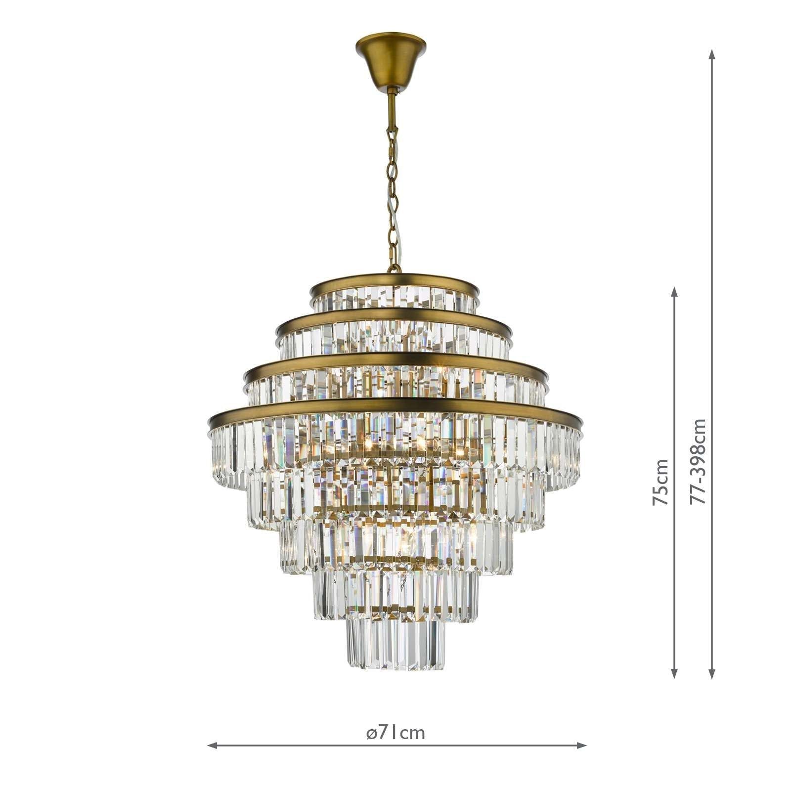 Rhapsody 12Lt Chandelier Ceiling Light - Bronze & Crystal IP20