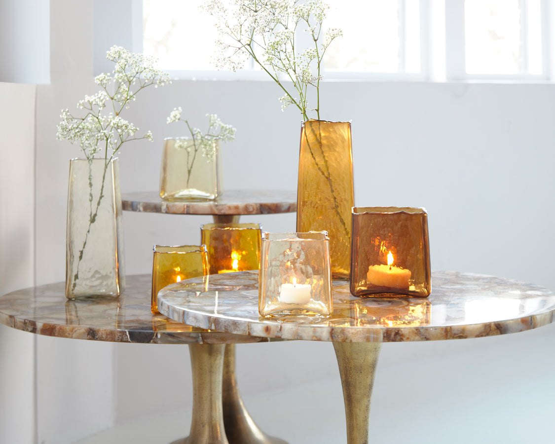 Rickerd Coffee Table - Yellow Agate Finish