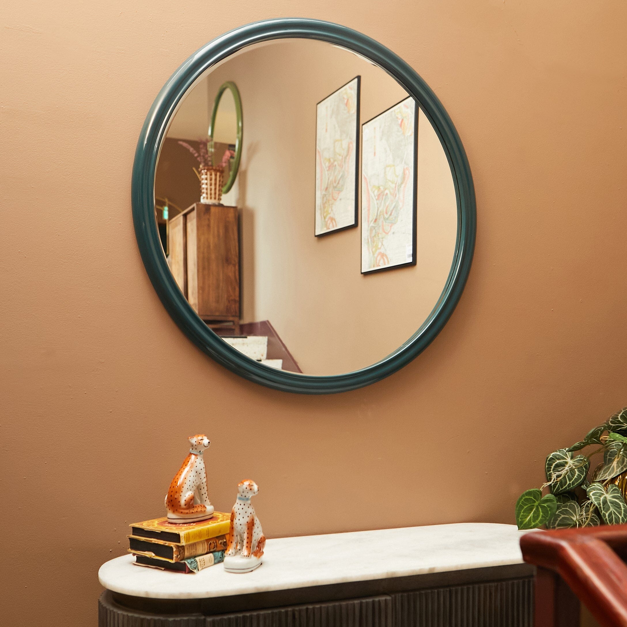 Nora Round Lacquer Mirror- Various Colours