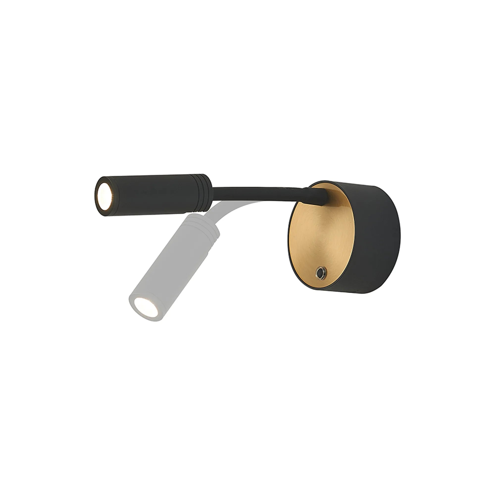 Roux Rechargeable Battery Operated Wall Light- Black/ Brass & White/ Chrome Finishes